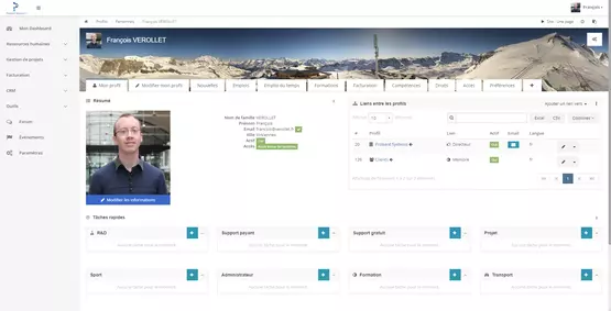 Fiche client du CRM